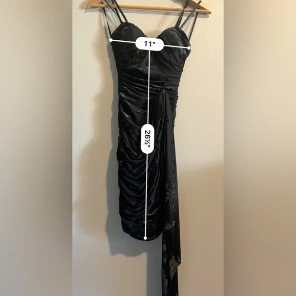 BCX Black Ruched Mini HOMECOMING/cocktail Dress Size XS - Picture 9 of 13